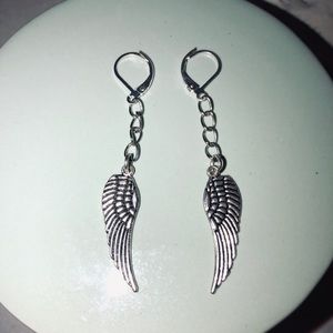 ANGEL WINGS SILVER DUSTER EARRINGS